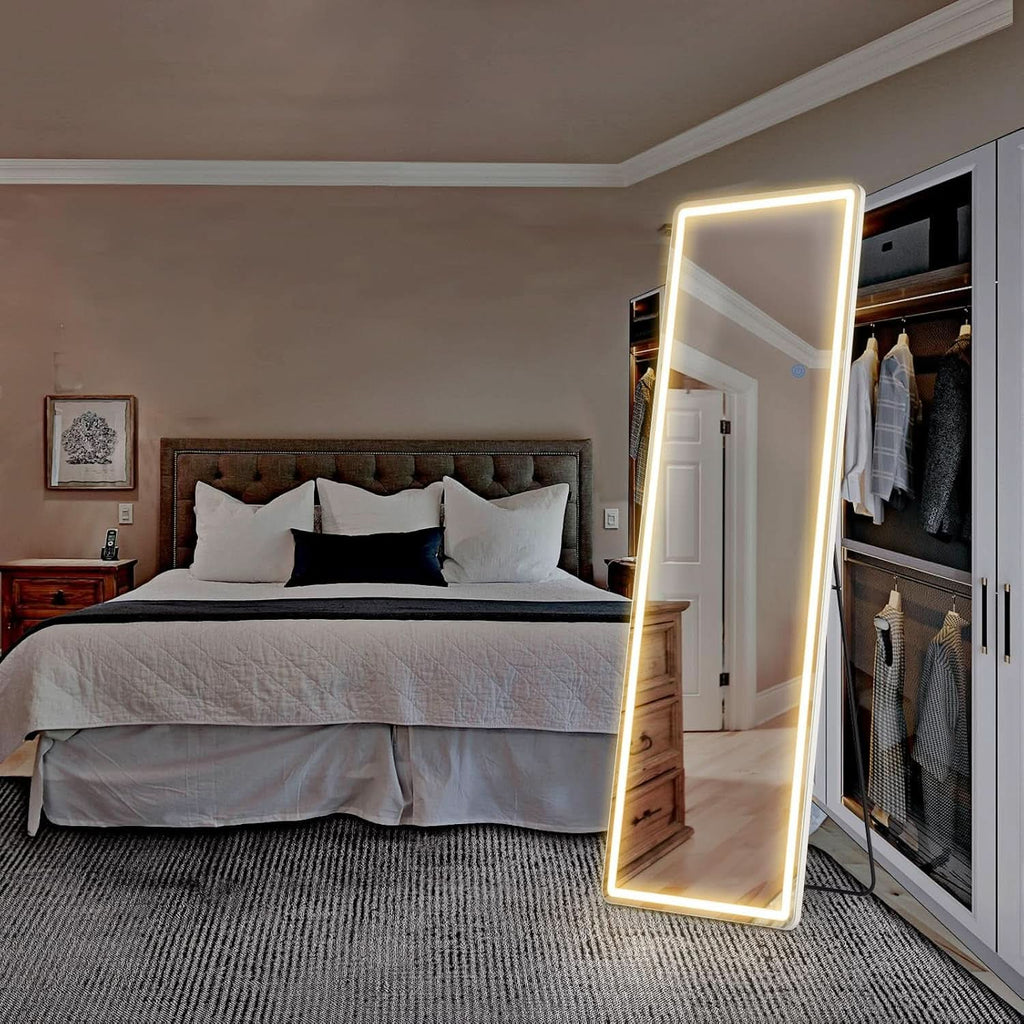 LED 20x63 Full Length Mirror With 3 Color Lights For Bedroom