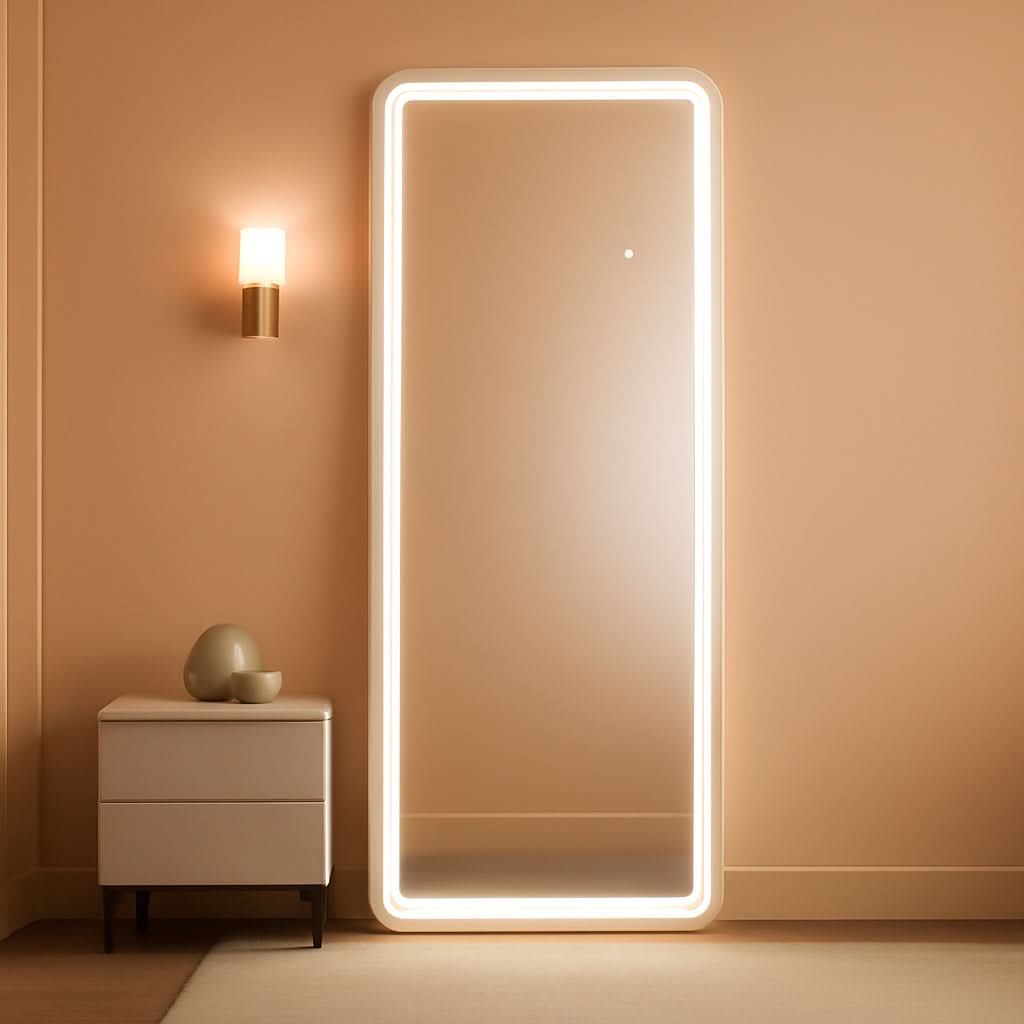 LED 20x63 Full Length Mirror With 3 Color Lights For Bedroom